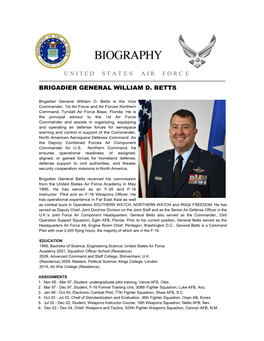 Brig Gen William Betts, USAF