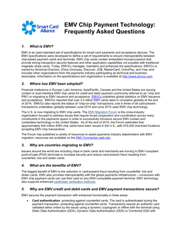 EMV Chip Payment Technology: Frequently Asked Questions