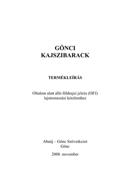 Gönci Kajszibarack