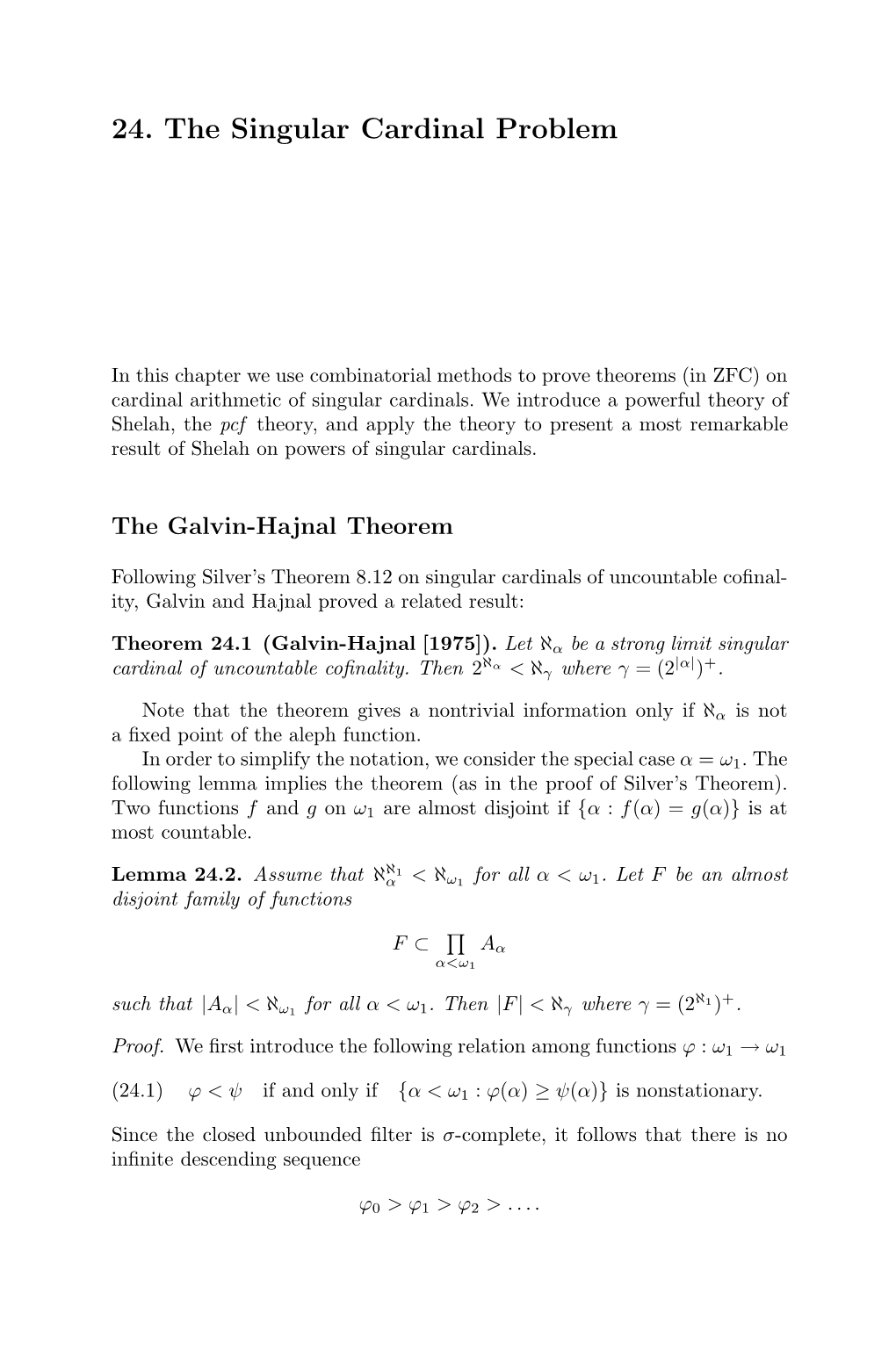 24. the Singular Cardinal Problem