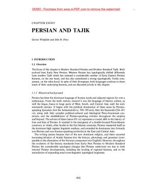 Persian and Tajik