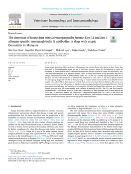 The Detection of House Dust Mite Dermatophagoides Farinae, Der F 2 and Zen-1 Allergen-Specific Immunoglobulin E Antibodies in Do