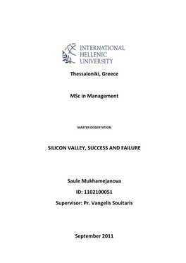 Thessaloniki, Greece Msc in Management