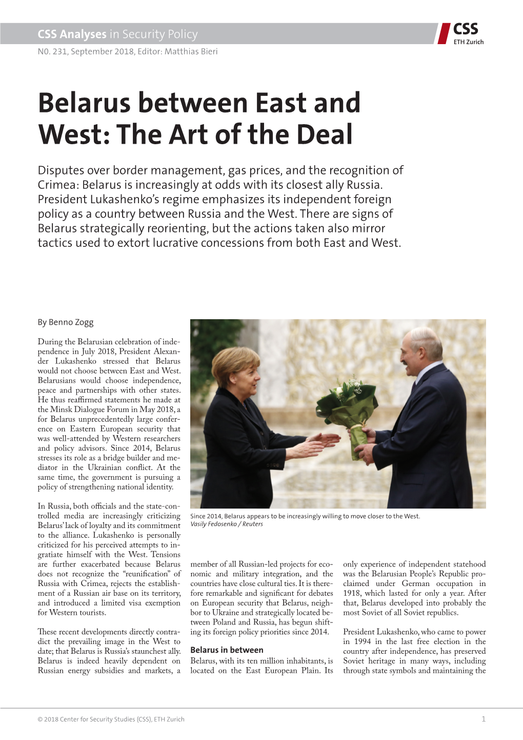 Belarus Between East and West: the Art of the Deal