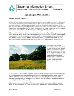 Designing an Oak Savanna