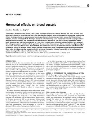 Hormonal Effects on Blood Vessels