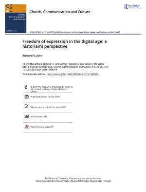 Freedom of Expression in the Digital Age: a Historian’S Perspective
