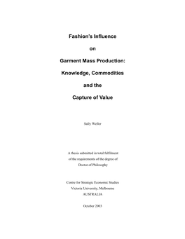 Fashion's Influence on Garment Mass Production