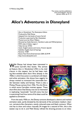 Alice's Adventures in Disneyland
