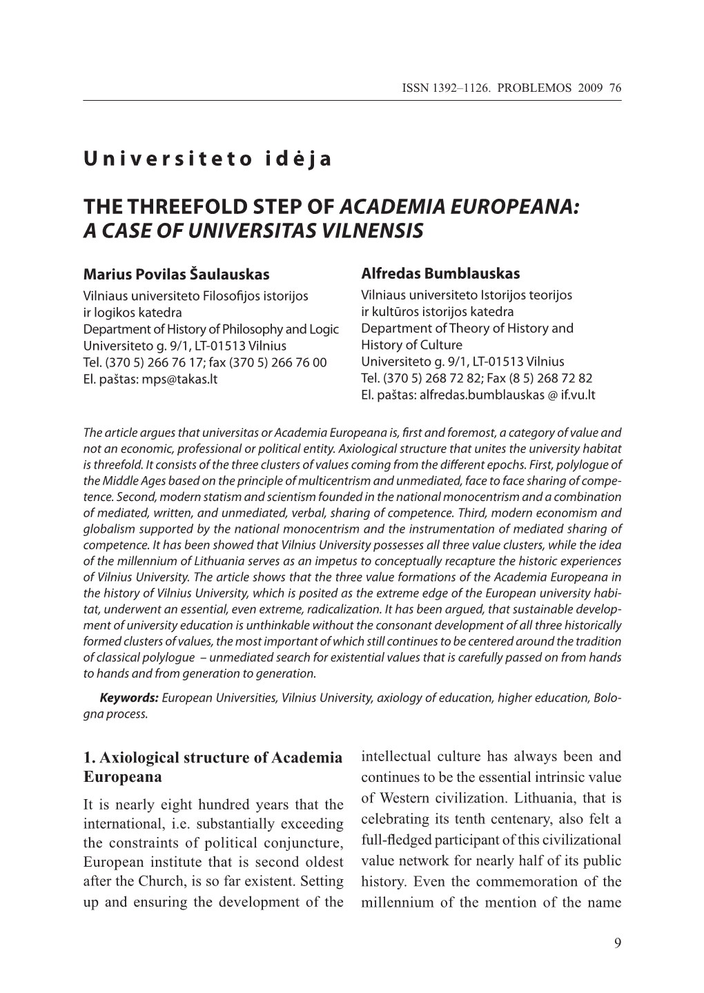 A Case of Universitas Vilnensis