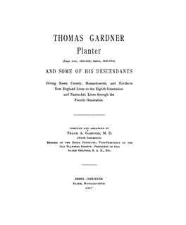 THOMAS GARDNER Planter