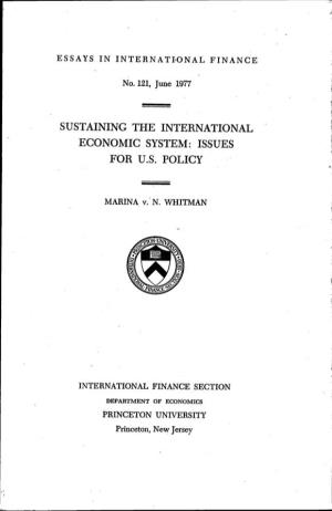Sustaining the International Economic System: Issues for U.S