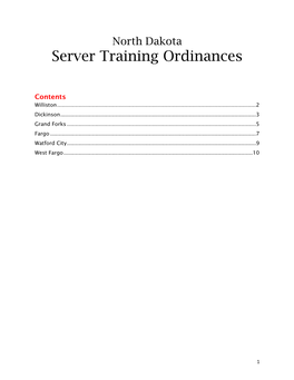 Server Training Ordinances