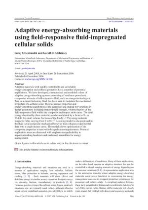 Adaptive Energy-Absorbing Materials Using Field-Responsive Fluid