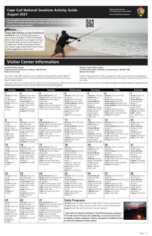 Cape Cod National Seashore Activity Guide August 2021