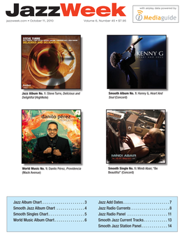 Jazzweek with Airplay Data Powered by Jazzweek.Com • October 11, 2010 Volume 6, Number 45 • $7.95