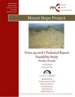 Mount Hope 43-101 Feasibility Study 2013