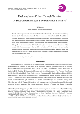 A Study on Jennifer Egan's Twitter Fiction Black