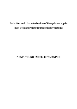 Detection and Characterisation of Ureaplasma Spp in Men with and Without Urogenital Symptoms