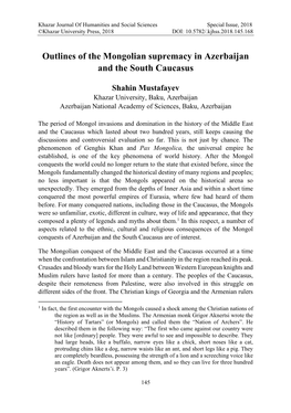 Outlines of the Mongolian Supremacy in Azerbaijan and the South Caucasus