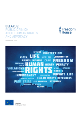 Belarus: Public Opinion About Human Rights and Advocacy December 2016