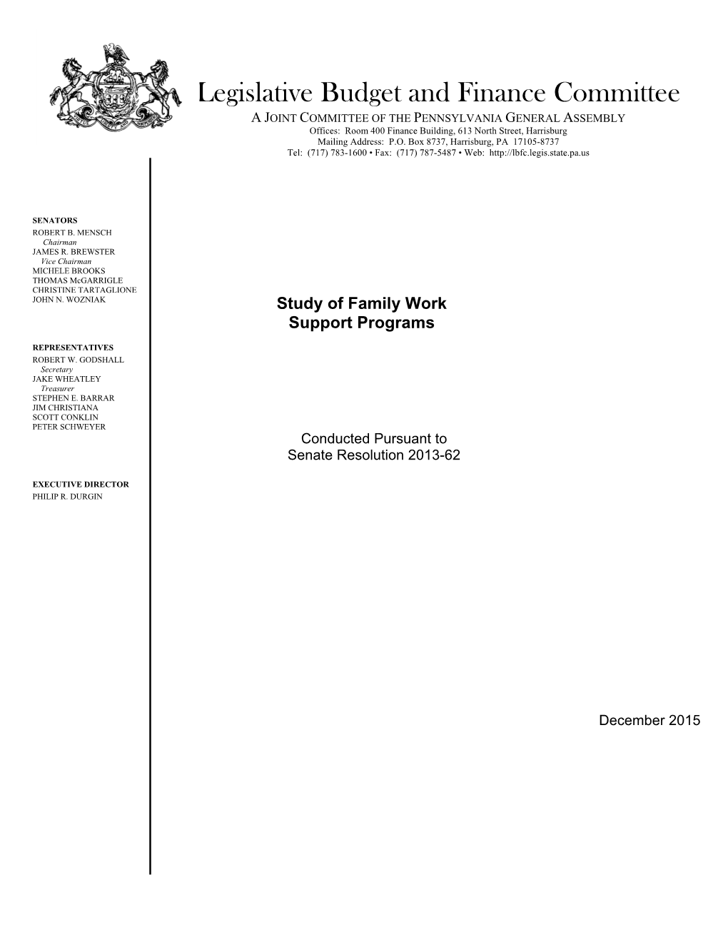 Legislative Budget and Finance Committee