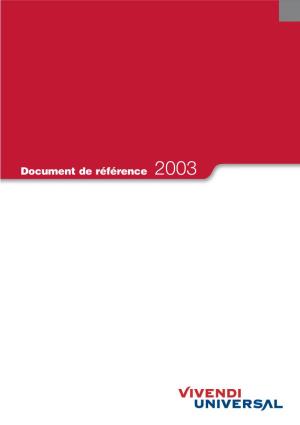 Document De Référence 2003 Vivendi Universal