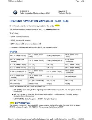 Headunit Navigation Maps (Hu-H Hu-H2 Hu-B)