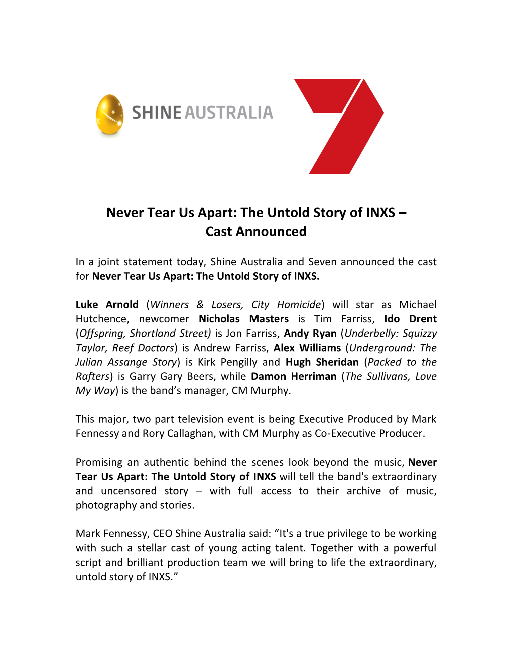 INXS Casting Announcement