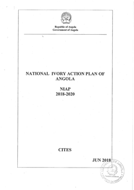 National Ivory Action Plan of Angola Niap 2018-2020 Cites