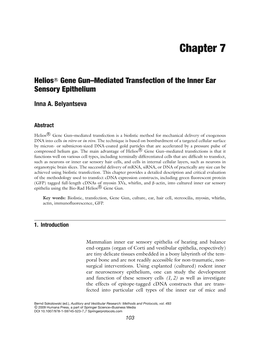 Chapter 7 Heliosr Gene Gun–Mediated Transfection of the Inner