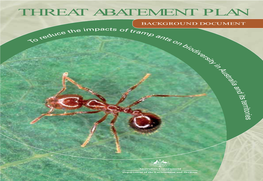 Tramp Ants on Biodiversity in Australia and Its Territories