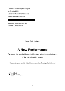 A New Performance