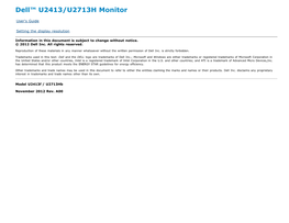 Dell U2413/U2713H Monitor User's Guide