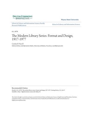 The Modern Library Series: Format and Design, 1917-1977