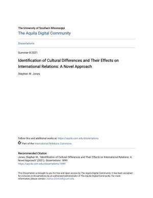 Identification of Cultural Differences and Their Effects on International Relations: a Novel Approach