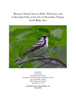 Remnant Natural Areas in Parks, Waterways, and Undeveloped Sites in the City of Alexandria, Virginia: North Ridge Area
