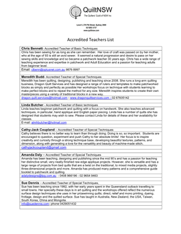 Accredited Teachers List
