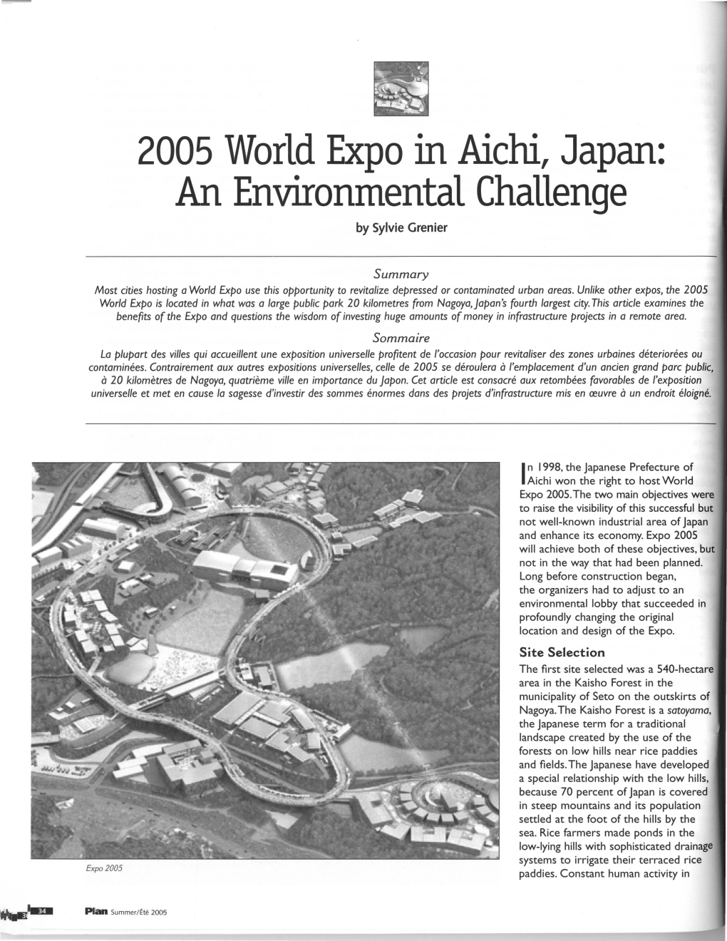2005 World Expo in Aichi, Japan: an Environmental Challenge by Sylvie Grenier