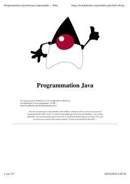 Programmation Java/Version Imprimable — Wiki