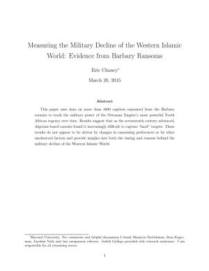 Measuring the Military Decline of the Western Islamic World: Evidence from Barbary Ransoms