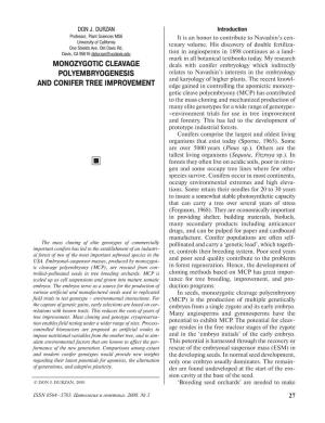 Monozygotic Cleavage Polyembryogenesis and Conifer Tree Improvement