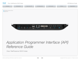 Cisco Telepresence Codec SX20 API Reference Guide