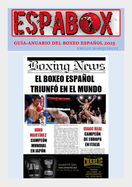Guía-Anuario Del Boxeo Español 2015 Emilio Marquiegui
