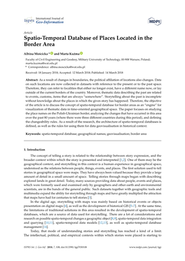 Spatio-Temporal Database of Places Located in the Border Area