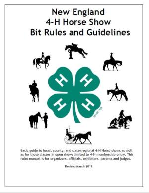 Guidelines for Bits in New England 4-H Horse Shows (PDF)