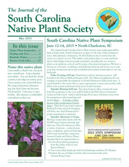 SCNPS Journal May 2015