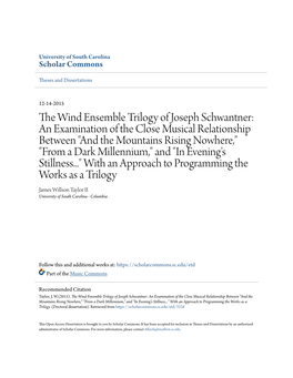 The Wind Ensemble Trilogy of Joseph Schwantner