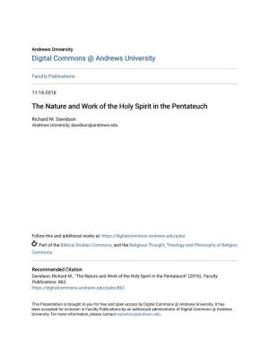 The Nature and Work of the Holy Spirit in the Pentateuch