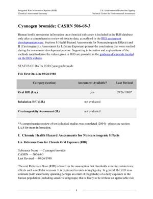 Cyanogen Bromide; CASRN 506-68-3
